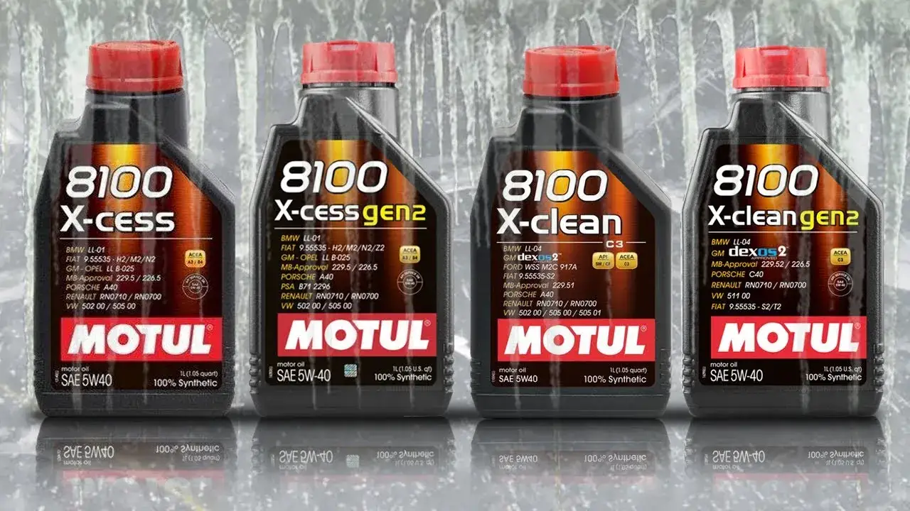 Motul 8100 X-clean vs X-cess butelki normy